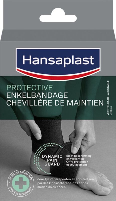 Hansaplast Protective Sport Enkel Bandage - Enkelsteun - Enkel Brace - Verstelbaar - Zwart - 1 Stuk