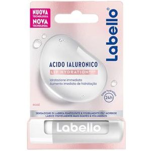 Labello Hyaluronzuur Lip Hydratation Plus Rosé 5,2 g, ultralichte lippenbalsem met hyaluronzuur voor opgevulde lippen, lippenbalsem voor 24 uur vocht