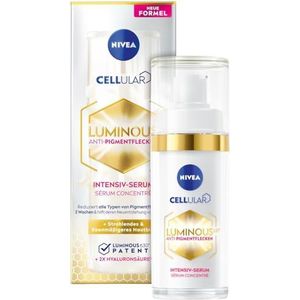 NIVEA Cellular LUMINOUS630 Anti-pigmentvlekken, intensief serum (30 ml), gezichtsverzorging met hyaluronzuur voor een gelijkmatigere en stralende teint, serum tegen pigmentvlekken