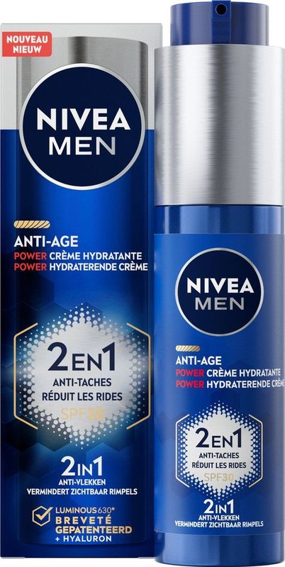 NIVEA MEN - Anti-Age 2in1 Power Hydraterende Crème - 50ml - Met SPF 30