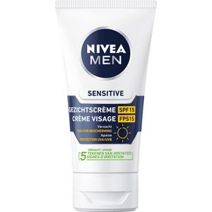 NIVEA MEN Gezichtscrème Sensitive - Dagcrème - SPF 15 - Gevoelige huid - Met kamille en vitamine E - 75 ml