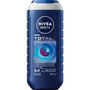 NIVEA MEN shower gel Total relax 250ml Voordeelverpakking 6 x 250 ml