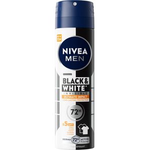 Nivea - Black & White Invisible Ultimate Impact - Deodorant Spray - Geen Vlekken - 72 Uur Bescherming