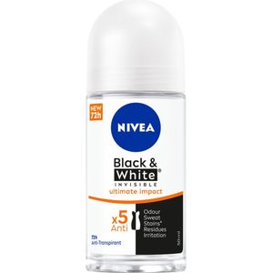 Nivea - Black & White Invisible - Deoroller - 72 Uur Bescherming - Anti-Vlek Technologie