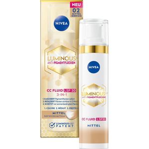 NIVEA - LUMINOUS630 - Anti-Pigment Vlekken - CC Fluid - Gezichtsverzorging Alle huidtypen - SPF 30 - 40 ml - 2 Medium