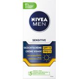 NIVEA - Men Moisturizer Sensitive - Zonnebrand - 75 ml - SPF 15
