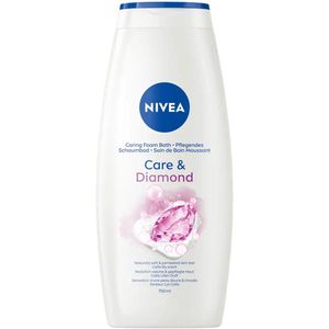 NIVEA Care & Diamond Douchebad - 750 ml - Reinigings- en Vochtinbrengende Crèmezeep - Vitamine C en E