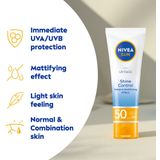 NIVEA - Sun Shine Control - Zonnecrème Gezicht - SPF 50 - 3 x 50 ml - Voordeelverpakking