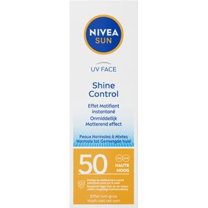 NIVEA - Sun Shine Control - Zonnecrème Gezicht - SPF 50 - 3 x 50 ml - Voordeelverpakking
