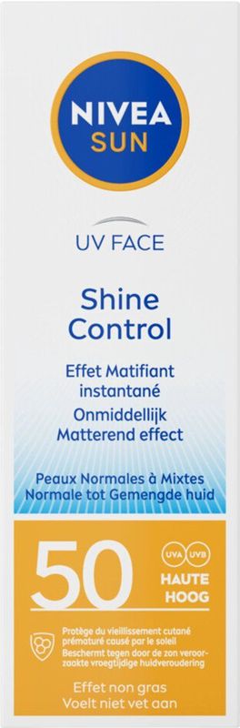 NIVEA - Sun Shine Control - Zonnecrème Gezicht - SPF 50 - 3 x 50 ml - Voordeelverpakking