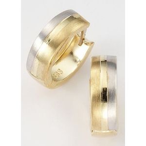 Firetti Paar Creolen Schmuck Geschenk Gold 333 in Bicolor-Optik, mit Zirkonia (synth)