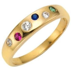 Firetti Goldring »Schmuck Geschenk Gold 333 Damenring Goldring Edelstein Farbstein«, mit Rubin, Saphir, Smaragd und Zirkonia (synth.)