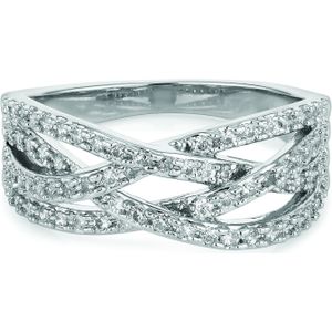 Buckley London Ring Messing rhodiniert Kristalle