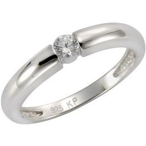 Zeeme Silber Ring Silber 925 rhodiniert mit Zirkonia weiß