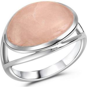 CELESTA Fingerring »Silber 925 rhodiniert mit echtem Rosenquarz«