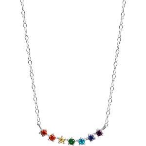 Zeeme - Halskette 925/- Sterling Silber Zirkonia bunt Charms & Kettenanhänger 1 ct Damen (38.15 € / 1 ct)