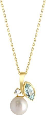 Fascination by Ellen K. - Halskette 375/- Gold Blautopas beh. blau Charms & Kettenanhänger 1 ct Damen (245.64 € / 1 ct)