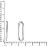 Zeeme Basic Ohrringe Silber 925 rhodiniert oval 31mm lang