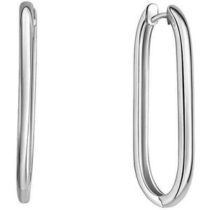 Zeeme Paar Creolen Silber 925 rhodiniert oval 31mm lang
