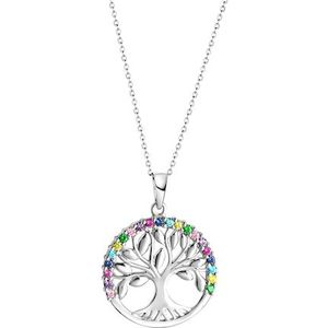 Zeeme - Halskette 925/- Sterling Silber Zirkonia bunt Charms & Kettenanhänger 1 ct Damen (62.89 € / 1 ct)