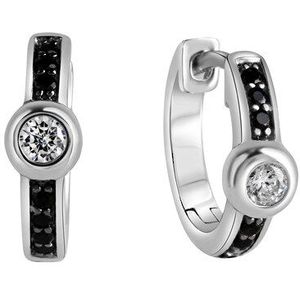 Celesta - Ohrring 925/- Sterling Silber Zirkonia schwarz Creolen 1 ct Weiss Damen (67.99 € / 1 ct)