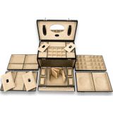 Windrose - Juwelendoos - Zwart - Fijn Synthetisch - Afsluitbaar