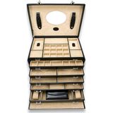 Windrose - Juwelendoos - Zwart - Fijn Synthetisch - Afsluitbaar