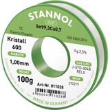 Stannol Kristall 600 Fairtin Soldeertin, loodvrij Loodvrij Sn99,3Cu0,7 REL0 100 g 1 mm