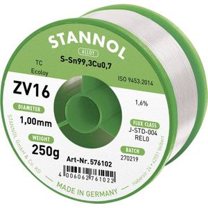 Stannol ZV16 Soldeertin, loodvrij Loodvrij Sn99,3Cu0,7 REL0 250 g 1 mm