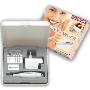 Elektrisch manicure/pedicureapparaat met 7 opzetstukken voor het slijpen, vijlen en polijsten van hand- en teennagels