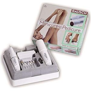 Bausch 0333 Pedipeel Elektrische schoonheidsset voor manicure en pedicure en eeltschuurmachine, nagelslijper, vijl, zachte en zachte eeltverwijdering, nagelverzorging,