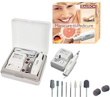 Bausch 0360 - Elektrische Manicure/Pedicure Toestel - Professioneel - Met 10 Aanhegsels - Rechts/Links Functie - Verstelbaar