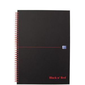 Oxford - Black N' Red - Spiraalblok - A4 - 140 Bladzijden - Gelijnd - Karton