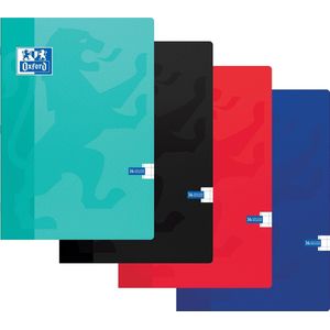 Schoolschrift Oxford A4 Geruit 10mm 36 Vel 90g Soepele Kartonnen Kaft Assorti á 10 Stuks