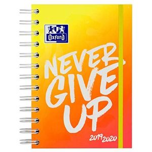 Oxford 400123415 Schoolagenda 2019/2020 Never give up NEON 1 dag per pagina 160 vellen met dubbele spiraal SCRIBZEE compatibel oranje