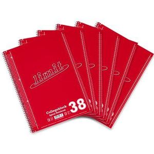 Limit Collegeblock Student Blokken, geruit, dubbele rand, 160 pagina's, rood, 6 stuks