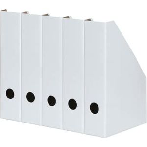 LANDRÉ Staande verzamelaar A4, van stevig karton, 7 cm breed, wit, 5 stuks