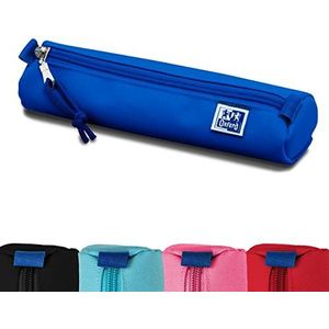 Oxford Potloodetui van duurzaam polyester, rond, klein formaat, blauw, 22 x 4 x 4 cm, etui, Blauw, etui