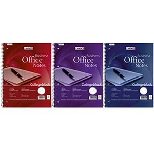 10 x Landre Collegeblock Office A4+ 80 Blatt 70 g/qm 4-fach gelocht li