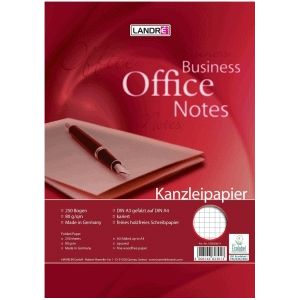 LANDRÉ Kanzleipapier Office, 250 Doppelbögen, DIN A3/A4 gefalzt, 80 g/m², kariert, ohne Rand, rot