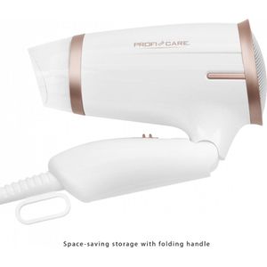 ProfiCare® Haartrockner klappbar | Hair Dryer 1400W | platzsparend mit Klappgriff | kompakter Airstyler | 2 Stufen | Kaltstufe für Style-Fix | Überhitzungsschutz | PC-HT 3009 champagner