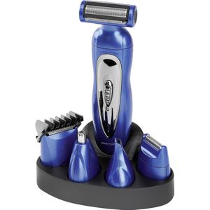 ProfiCare elektrische trimmerset 5 in 1 haar-/baard-epilator voor neus/oren blauw inclusief 6 accessoires