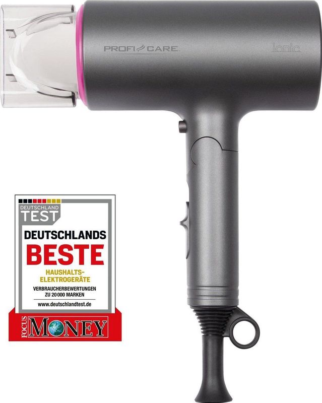 ProfiCare PC-HT 3073 Haardroger, ionisatiefunctie, Cool Shot, inklapbare handgreep, zachte behuizing, 1600 W, roze
