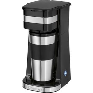 Clatronic KA 3733 Koffiezetapparaat met roestvrijstalen kop, 0,4 liter, 2 GB, ideaal voor auto, kantoor en reizen, individuele filter-koffiezetapparaat met filter, zwart
