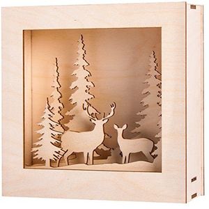 Rayher 46308000 houtset, frame.mot.3D, winterland.FSC100%, natuur