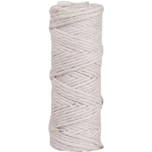 Rayher 4200102 jutegaren, 3-voudig, diameter 3,5 mm, spoel 50 m, kleur wit/ivoor, jute koord, bindgaren, decoratief koord, jute koord
