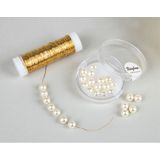 Rayher Sieraden maken draad - goud - 0.3 mm dik - 50 meter snoer - haakdraad - bindmaterialen - rijgkoord