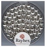 Rayher 1630222 plastic ronde kralen, 4 mm ø, zilver