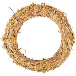 Rayher Decoratie krans van stro - D40 x 6,5 cm - DIY kransen maken - kerst deurkrans/kerstkrans