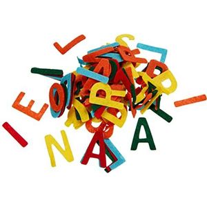 RAYHER HOBBY 5324549 Vilten letters en cijfers, 5 kleuren, 4 cm, ongeveer 230 stuks, gemengd